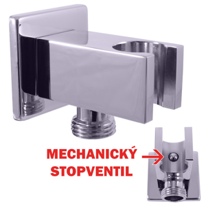 SLEZAK-RAV - Držák sprchy s integrovaným STOP ventilem, Barva: chrom/kov (MD0751)