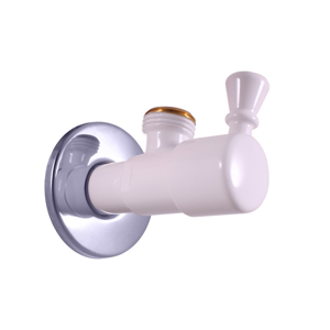 SLEZAK-RAV - Rohový ventil s keramickým vrškem - bílá/chrom, Barva: bílá/chrom (ROH001BC)