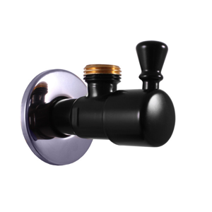 SLEZAK-RAV - Rohový ventil s keramickým vrškem - černá matná/chrom, Barva: černá matná/chrom (ROH001CMATC)