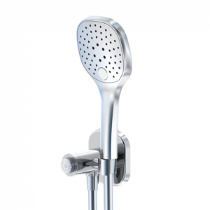STEINBERG - Sprchová súprava, chróm (držiak ručnej sprchy s prívodom vody, ručná sprcha, kovová hadica) (390 1670)