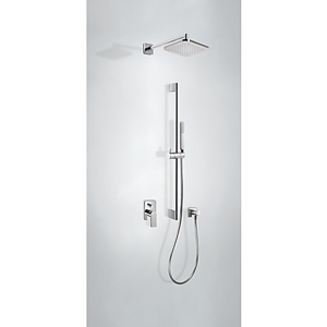TRES - Podomietková sprchová jednopáková set LOFT s uzáverom a reguláciou prietoku. · Vrátane podomietkového telesa · Pevná sprcha 220x220 mm. s kĺbom. (299.632.06). · Kolienko nást. Přívodemem (200.183.01). · Posuvná tyč 820 mm (034.637.01). · Ručná sprcha, pro