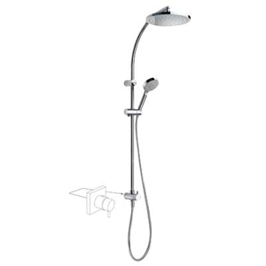 TRES - Tyč pre masážnu sprchu Pevná sprcha priemer 250 mm. Flexi hadice SATIN. Ručná masážna sprcha priemer 100 mm (06163504)