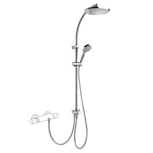 TRES - Tyč pre masážnu sprchu Pevná sprcha priemer 250 mm. Flexi hadice SATIN. Ručná masážna sprcha priemer 100 mm (161476)