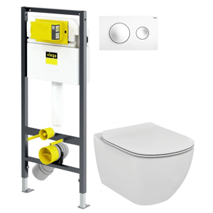 VIEGA Presvista modul DRY pro WC včetně tlačítka Style 20 bílé + WC Ideal Standard Tesi se sedátkem (V771973 STYLE20BI TE3)