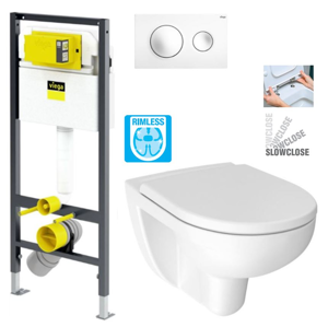VIEGA Presvista modul DRY pre WC vrátane tlačidla Style 20 bielej + WC JIKA LYRA PLUS RIMLESS + SEDADLO duraplastu SLOWCLOSE V771973 STYLE20BI LY2