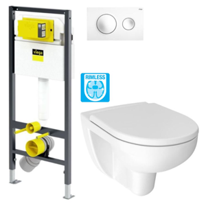 VIEGA Presvista modul DRY pre WC vrátane tlačidla Style 20 bielej + WC JIKA LYRA PLUS RIMLESS + SEDADLO duraplastu V771973 STYLE20BI LY1
