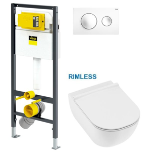 VIEGA Presvista modul DRY pre WC vrátane tlačidla Style 20 bielej + WC JIKA MIO + SEDADLO SLIM V771973 STYLE20BI IO1