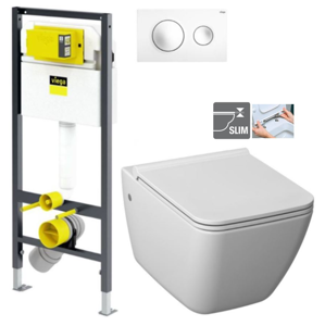 VIEGA Presvista modul DRY pre WC vrátane tlačidla Style 20 bielej + WC JIKA PURE + SEDADLO duraplast V771973 STYLE20BI PU1