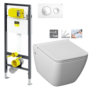 VIEGA Presvista modul DRY pre WC vrátane tlačidla Style 20 bielej + WC JIKA PURE + SEDADLO SLOWCLOSE duraplast V771973 STYLE20BI PU2