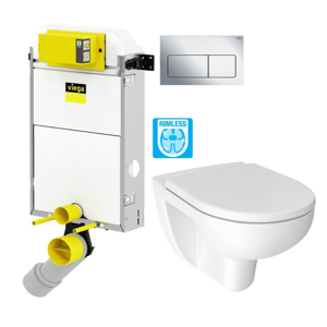 VIEGA Presvista modul PURE pre WC vrátane tlačidla Life5 CHROM + WC JIKA LYRA PLUS RIMLESS + SEDADLO duraplastu V771928 LIFE5CR LY1