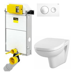 VIEGA Presvista modul PURE pre WC vrátane tlačidla Style 20 bielej + WC CERSANIT FACILE + SEDADLO duraplastu V771928 STYLE20BI FA1