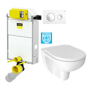 VIEGA Presvista modul PURE pre WC vrátane tlačidla Style 20 bielej + WC JIKA LYRA PLUS RIMLESS + SEDADLO duraplastu V771928 STYLE20BI LY1