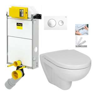 VIEGA Presvista modul PURE pre WC vrátane tlačidla Style 20 bielej + WC JIKA LYRA PLUS + SEDADLO duraplastu SLOWCLOSE V771928 STYLE20BI LY5