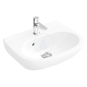 VILLEROY & BOCH - O.novo Umývadielko Kompakt, 450 mm x 350 mm, biele – bezotvorové umývadielko, bez prepadu, s Ceramicplus (536048R1)