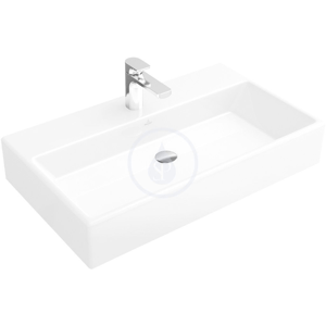 VILLEROY & BOCH - Memento Umývadlo, 800 mm x 470 mm, biele – jednootvorové umývadlo, bez prepadu, s Ceramicplus (51338GR1)