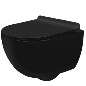 REA - Závěsná WC mísa Carlo Mini Slim černá matná (REA-C8405)